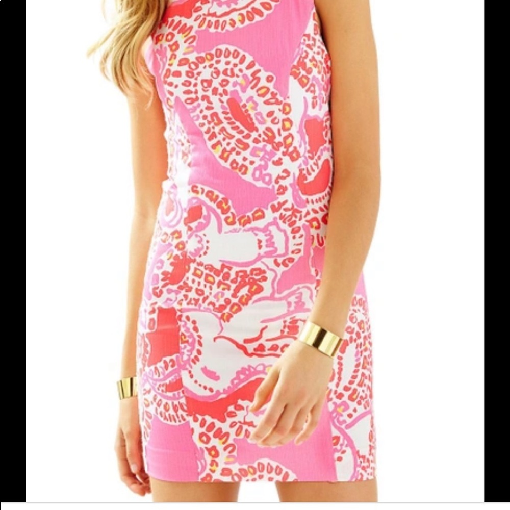 Lilly Pulitzer- Mila Shift Dress In Coral Reef Beside The Point Size 6
